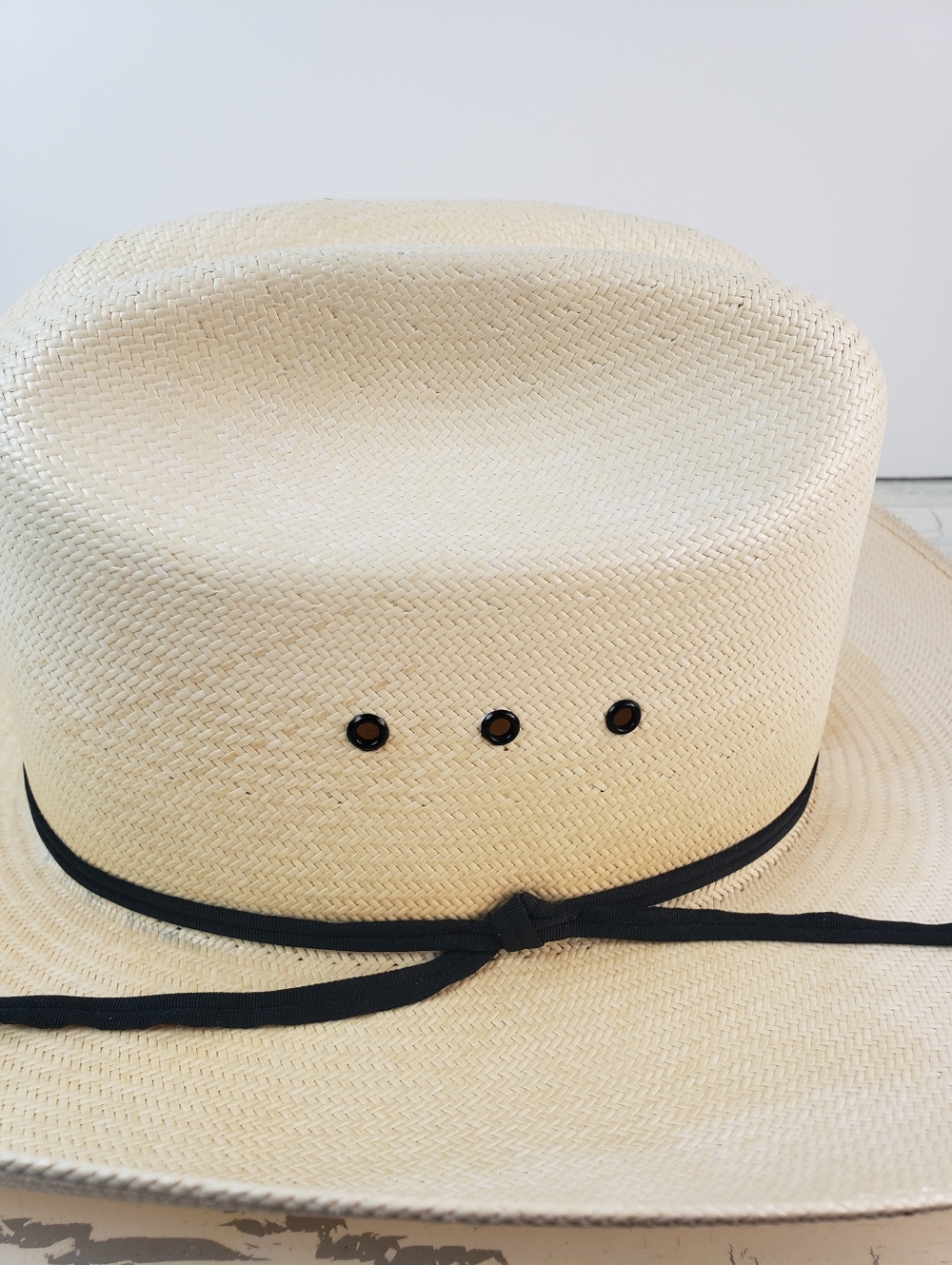 Resistol 10X Cattleman Genuine Shantung Straw Cowboy Hat in size 7-1/4 - Picture 13 of 16
